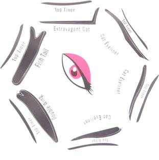 Vinayakart 6 in 1 EYELINER Stencil Eye Shadow Guide Quick Smokey Cat Makeup Tool Beauty Eyebrow Stencil
