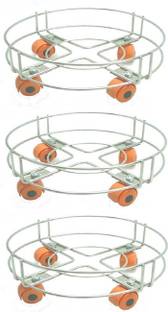 Tajpur Traders Gas Cylinder Trolley (Set Of 3) Gas Stand Gas Cylinder Trolley