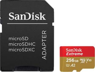 SanDisk SDSQXA1-256G-GN6MA Extreme 256 MicroSDXC UHS Class 3 160 Mbps  Memory Card Compatible with Camera, Mobile, Computer
