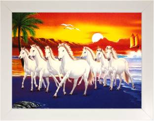 Indianara Vastu Seven Horses 2435 Digital Reprint 10.2 inch x 13 inch Painting