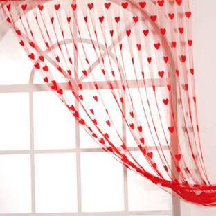 Homefab India 213.5 cm (7 ft) Polyester Transparent Door Curtain (Pack Of 2)