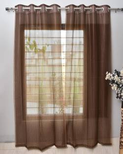 Homefab India 244 cm (8 ft) Long Door Tissue Transparent Curtain (Pack Of 2)