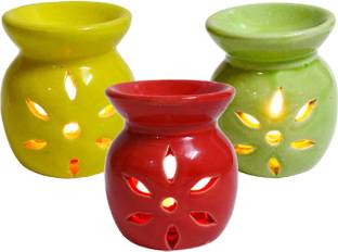 ME&YOU Aroma Diffuser | Oil Burner with Tealight Candle | Ceramic 3 - Cup Candle Holder