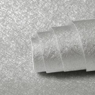 WolTop 300 cm Wall Wallpaper Silver Grey Silk Pattern Beautiful Home Bedroom Furniture Self Adhesive Sticker