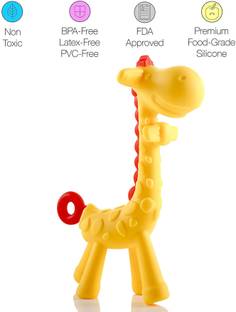 Mahikrite Baby Giraffe Teether Non-Toxic BPA-Free Silicone Safe and Flexible Teething Toy for Infant Toddler Teether
