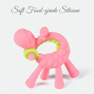 Mahikrite Baby Giraffe Teether Non-Toxic BPA-Free Silicone Safe and Flexible Teething Toy for Infant Toddler Teether