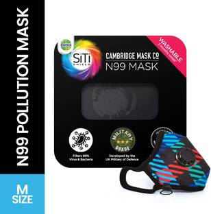 Dettol Pollution Mask N99 (Check, Medium) Reusable, Washable, Durable, Protection against air pollution, dust, pollen Cambridge 99CM