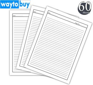 WAYTOBUY A4 60 Sheets Assignment Or Project One Side Ruled With Black Border, Date And Page Number One Side Ruled 210 x 297 mm 70 gsm A4 paper