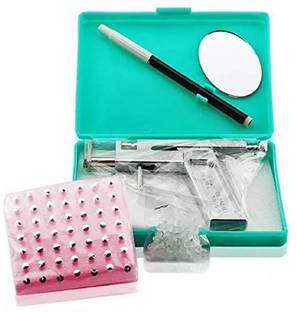 GadgetsDen Stainless Steel Gun Shots Tool Kit Ear Piercing Studs Permanent Tattoo Kit