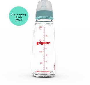 Pigeon GLASS FEEDING BOTTLE PALEWITH ADD NIPPLE M - 200 ml
