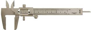 A S M 5" 125mm SS Iron Nickel Vernier Caliper Gauge Mechanical SS Ruler Measurement Tool cr-09 Vernier Caliper