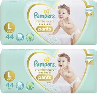Pampers PREMIUM CARE BABY PANTS, SIZE LARGE, 44 PCS. PACK, COMBO OF 2 - L