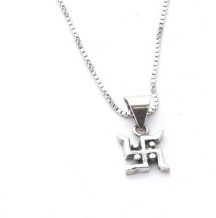 Raviour Lifestyle Swastik satiya silver pendant energized Silver Locket