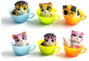 P s retail Cute Cup cat Decorative Showpiece  -  3 cm