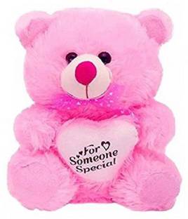 RBB HUB Heart Soft Plush Toy Teddy Bear (Pink)  - 4 cm