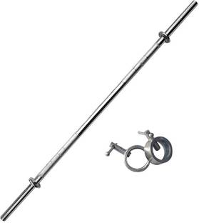 CLOVERBYTE 5 Feet 19 MM Straight Rod With 2 Piece Round Lock Weight Lifting Bar