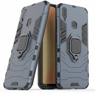 Empire Accessories Back Cover for Vivo Y95 robot case with kick stand blue