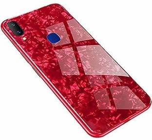mobiHut Back Cover for Mi Redmi Note 7, Note 7 Pro, 7s | Marble Pattern Toughened Glass with Electroplating TPU Bumper Case