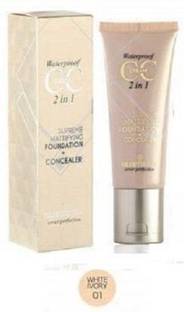 Hilary Rhoda waterproof cc cream 2 in 1 Supreme Mattifying Foundation + Concealer, for Personal-White Concealer