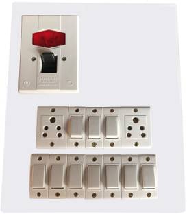 Engarc Wooden Electrical Switch Board (10 Switches,2 Sockets & 1 Dp) 6 A Two Way Electrical Switch