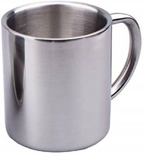 Femora Carbonate Thermo Steel Double Wall Steel Cup Coffee with Steel Handle Stainless Steel Coffee Mug