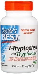 Doctor's Best L-Tryptophan with TryptoPure, 500 mg, 90 Veggie Caps
