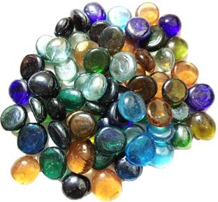 DS Creations Decorative multicolored round glass stone, approx 65 pieces Gravel Unplanted Substrate