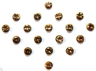 Rainbow Arts Exclusive Collection Stone Bindi|Skin Fiendly |Bindi|Color-Golden|Set of 1 Forehead Gold Bindis