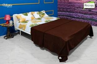 RECRON CERTIFIED Solid Double Fleece Blanket for  AC Room