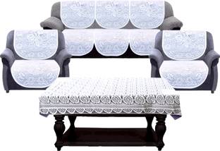 KUBER INDUSTRIES Cotton Floral 3+1+1 Seater Sofa Cover