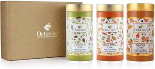 Octavius Gourmet Tea Collection On The Go Range (Three Tin) Assorted Instant Tea Festive Gift Box