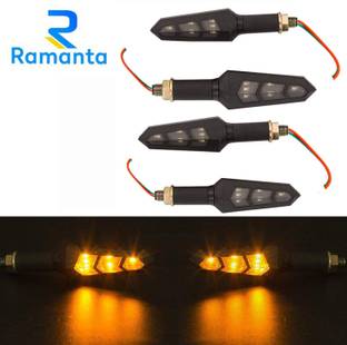 Ramanta Front, Rear LED Indicator Light for Bajaj, Hero, Bullet, Honda, KTM, Mahindra, Royal Enfield, Suzuki, TVS, Yamaha Universal For Bike