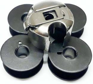 RTM R T M BIG SEWING MACHINE BOBIN CASE 1 & BOBIN 4 Metal Bobbins