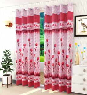 Homefab India 214 cm (7 ft) Polyester Transparent Door Curtain (Pack Of 2)