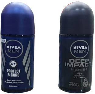 NIVEA MEN PROTECT & CARE, MEN DEEP IMPACT FRESHNESS Deodorant Roll-on  -  For Men & Women