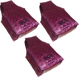 Little one High Quality Pack of 3 Satin 6inch Designer Blouse Cover Gift Organizer bag vanity pouch Keep blouse/Suit/Travelling Pouch