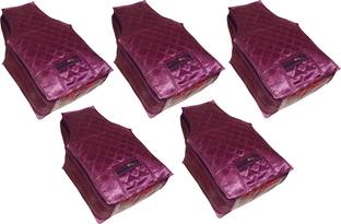 Ajabh High Quality Pack of 5 Satin 6inch Designer Blouse Cover Gift Organizer bag vanity pouch Keep saree/Suit/Travelling Pouch