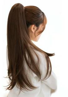 ALX dark brown claw looks like real heat resistant Hair Extension