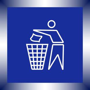 use dustbin sticker poster Paper Print