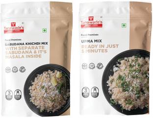 Tanawade's SMART FOOD Breakfast Combo, Instant Sabudana Khichadi, Upma Mix,Pack of 2 280 g