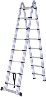 Smarty 5 Meter (2.5+2.5) Double Mag Hinge A Shape 16.5 Feet Telescopic Aluminium Ladder
