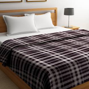 PORTICO NEW YORK Checkered Double Coral Blanket for  Heavy Winter