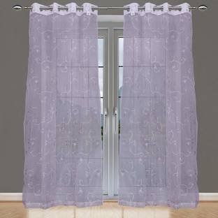 JVIN FAB 274 cm (9 ft) Polyester Transparent Long Door Curtain (Pack Of 2)