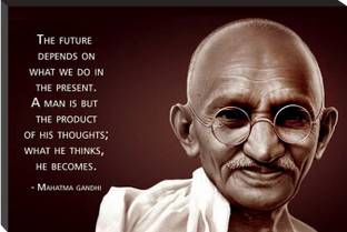Masstone Mahatma Gandhi Motivational Thought Self Adhesive Digital Reprint 12 inch x 18 inch Painting