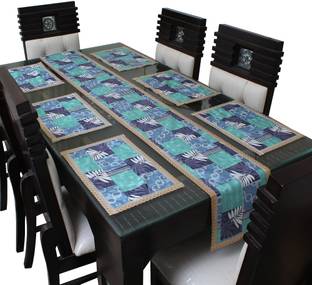 Glassiano Blue, Green 213 cm Table Runner