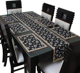 LITHARA Black, White 213.36 cm Table Runner