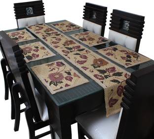 Glassiano Beige, Red 213 cm Table Runner