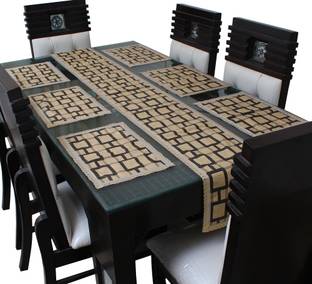 Glassiano Beige, White 213 cm Table Runner