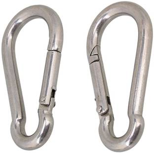Punjabi jutti Stainless Steel Spring Snap Hook Carabiner Locking Carabiner (Grey) Locking Carabiner