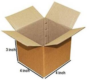 Boxzie Corrugated Cardboard 3 Ply Corrugated Box Size L=4, W=4, H=3 Inches| Packaging Boxes for Moving/Storage Packaging Box